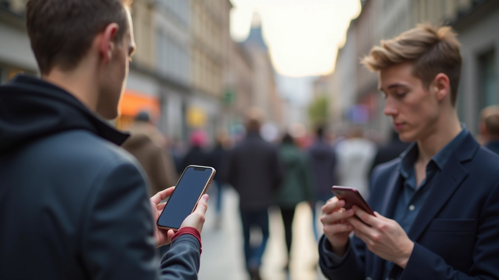 Personnes utilisant des portefeuilles numériques sur leurs téléphones intelligents dans un environnement urbain moderne