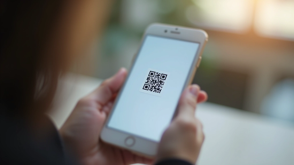 Gros plan sur un smartphone montrant un code QR généré pour un paiement sans contact